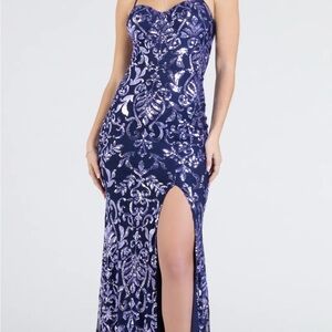 Windsor Navy Blue Sequin Dress